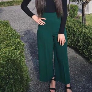$2/50 PROMO ❤️ Zara Green Wide-Leg Pants XS